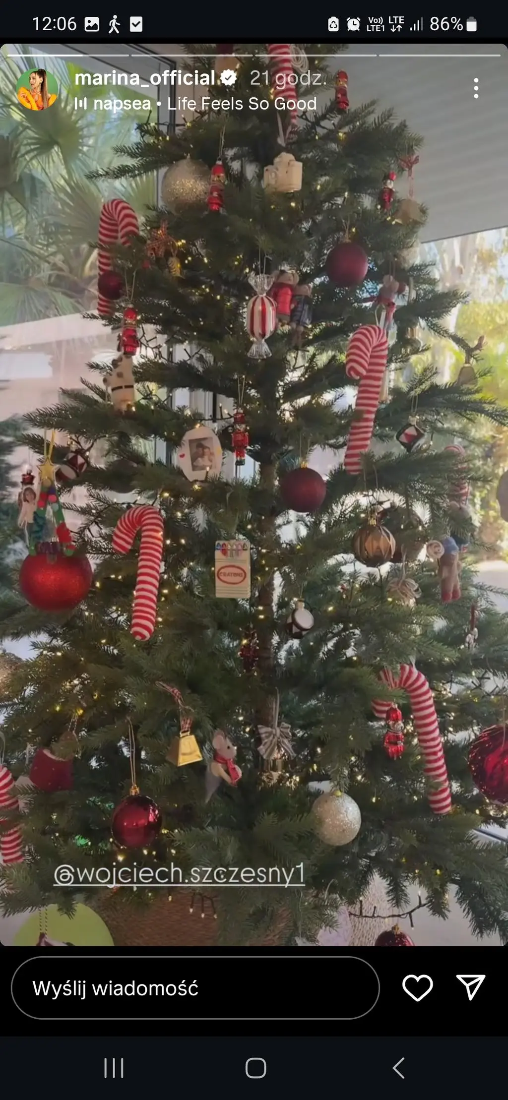 Screen InstaStories Mariny Łuczenko-Szczęsnej