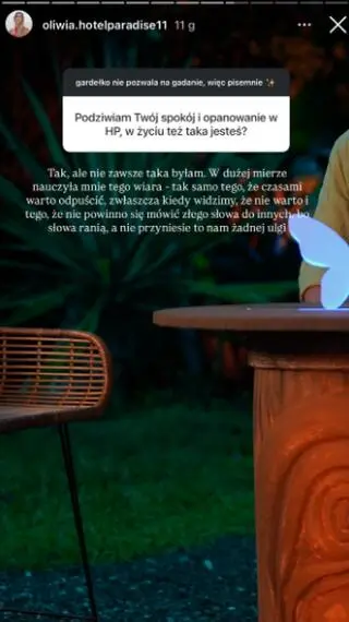 "Hotel Paradise 11". Oliwia o wierze