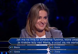 "Milionerzy". Kto uważa, że Kraków leży nad Wartą, a uczyć się nie warto? Pytanie o bohaterkę Tuwima