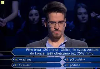 "Milionerzy". Wojciech już na początku dostał matematyczne pytanie. Jak sobie poradził?