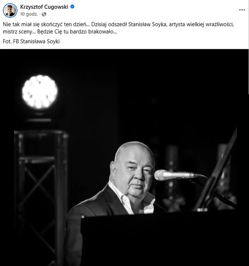 Krzysztof Cugowski żegna Stanisława Soykę