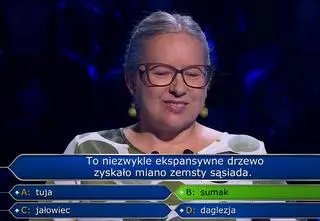 "Milionerzy", odc. 784. Które drzewo to "zemsta sąsiada"? Odpowiedź była warta 10 tysięcy złotych