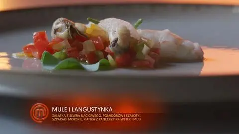 Karolina Radzanowska: Langustynki na parze z sałatką i pianą z wywaru 
 
