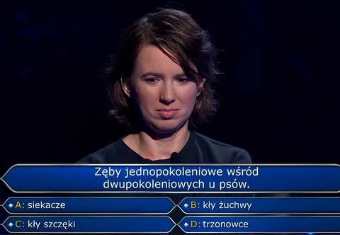 "Milionerzy", odcinek 769. Zęby jednopokoleniowe wśród dwupokoleniowych u psów. Pytanie za 125 tysięcy złotych