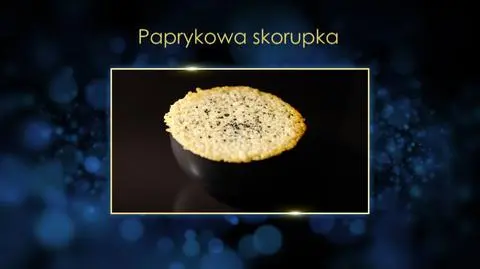 Aneta i Patryk: PAPRYKOWA SKORUPKA, czyli krem z pieczonej papryki z chipsem z parmezanu 
