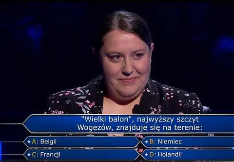 "Milionerzy", odcinek 772. Pytania o Hansa Duerera i najwyższy szczyt Wogezów. Agnieszka walczyła o 125 tysięcy złotych 