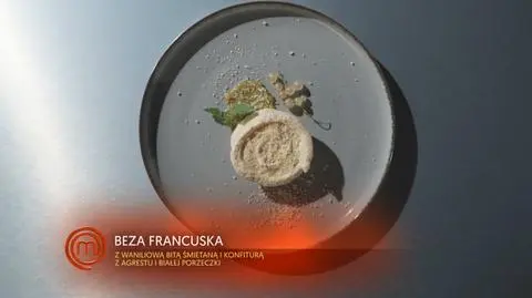 Karolina Radzanowska:Beza włoska z musem agrestowym i białą porzeczką