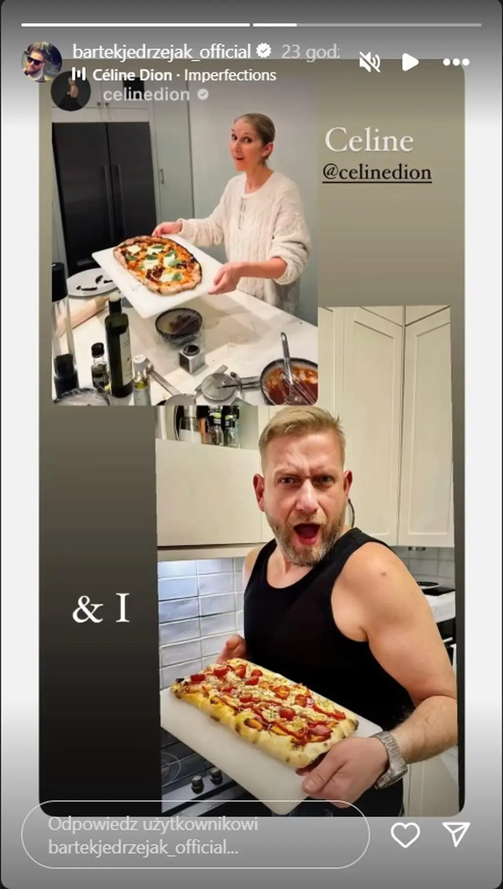 Céline Dion, Bartek Jędrzejak i ich domowe pizze