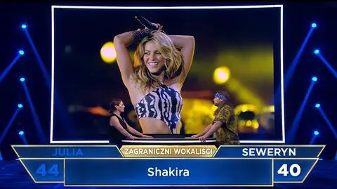 Kto rozpozna więcej gwiazd? Muzyczny pojedynek Julii i Seweryna w "The Floor". Shakira jak... Britney Spears? [PRZED EMISJĄ W TV]