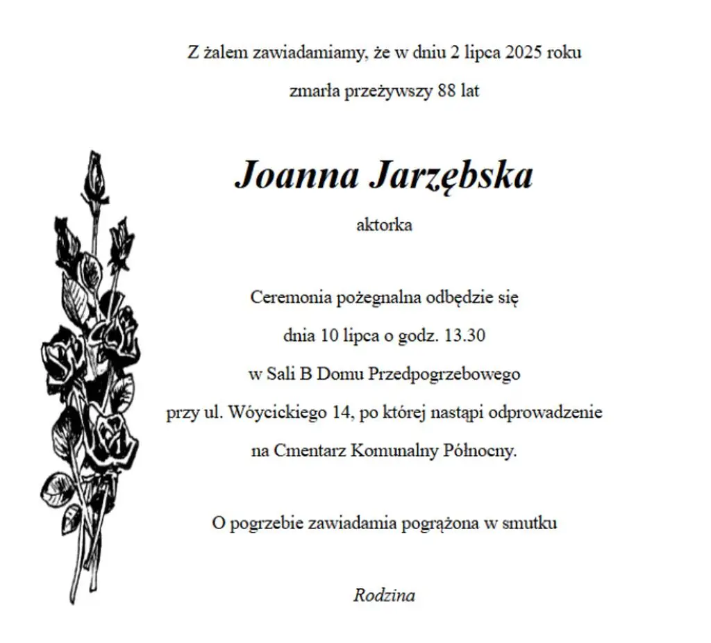  Joanna Jarzębska nie żyje. Grała w "Na Wspólnej"