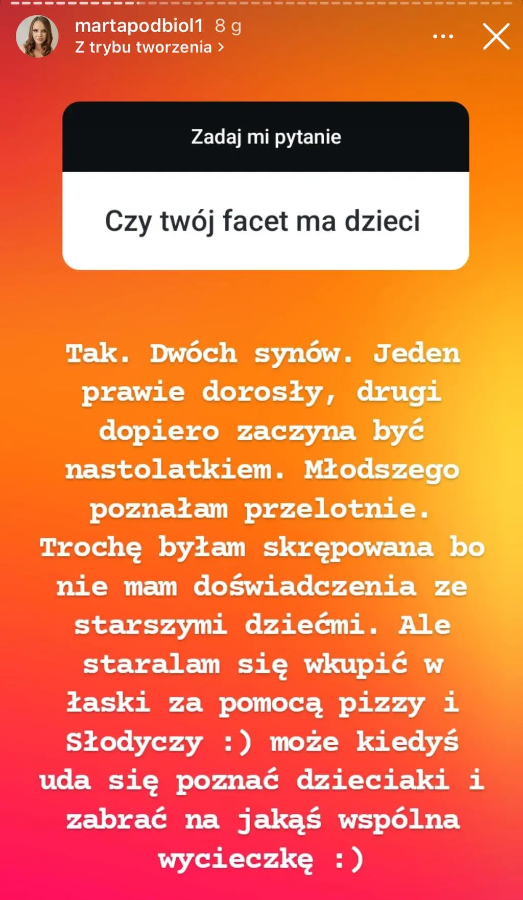 Partner Marty ze "ŚOPW" ma dwójkę dzieci