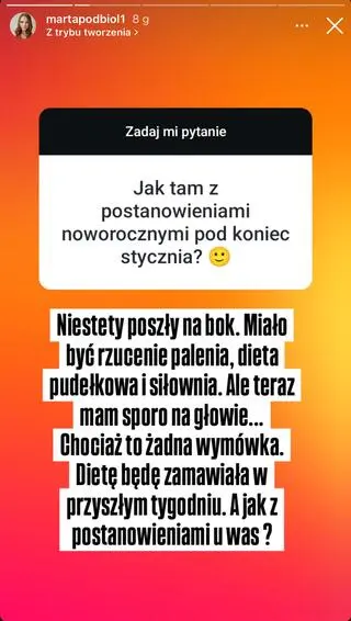 Marta Podbioł ze "Ślubu od pierwszego wejrzenia" o postanowieniach noworocznych