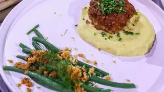 Mielone z ziemniakami i fasolką szparagową