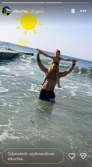 Łukasz Kuchta z synem na Cyprze