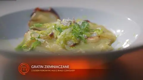 Barbara Tomkowiak: Gratin ziemniaczany z sosem porowym i oliwą porową