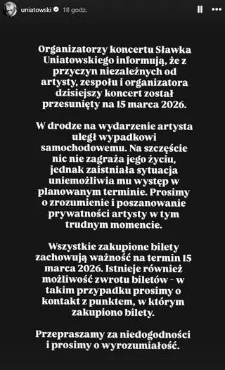 Sławek Uniatowski oświadczenie