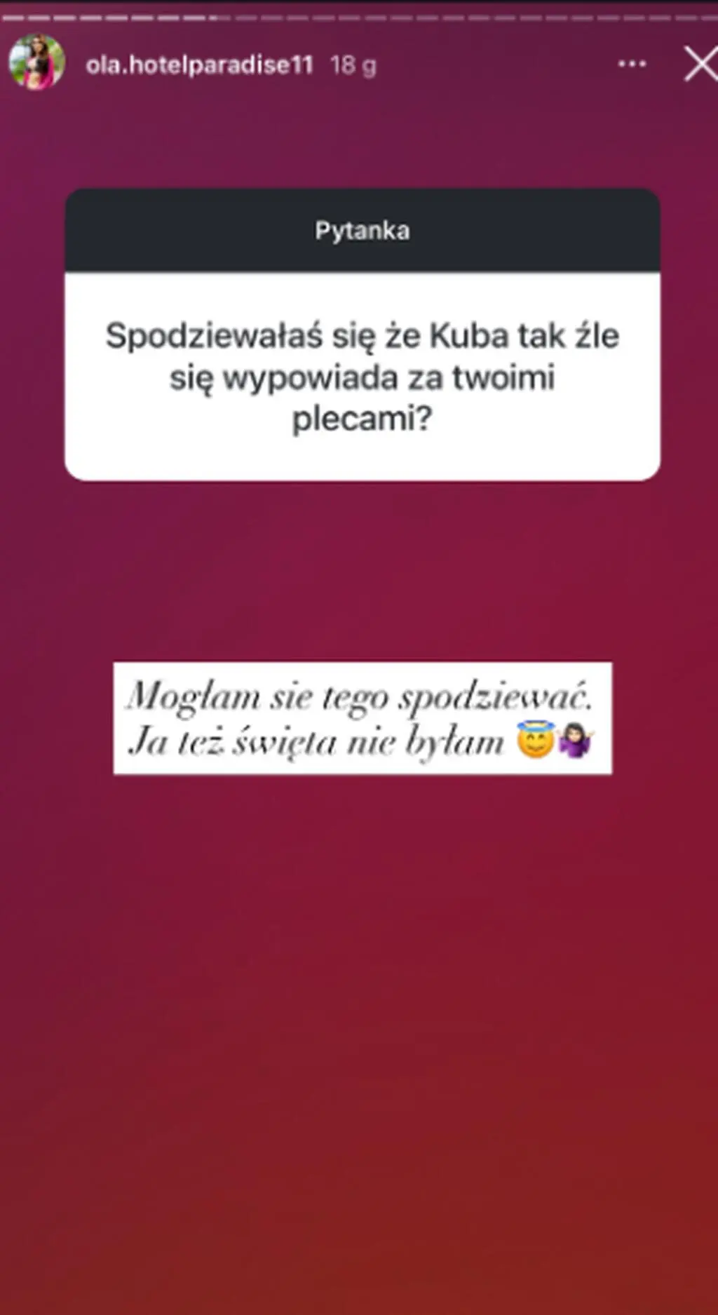 "Hotel Paradise 11". Ola o zachowaniu Kuby