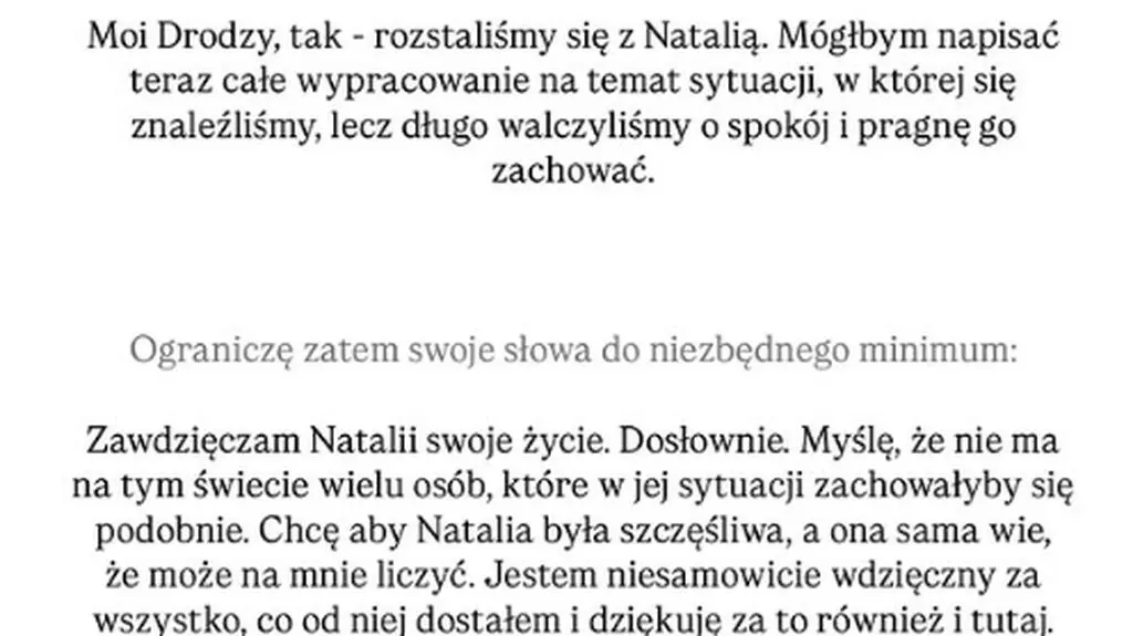 Marcin Dubiel o rozstaniu z Natsu