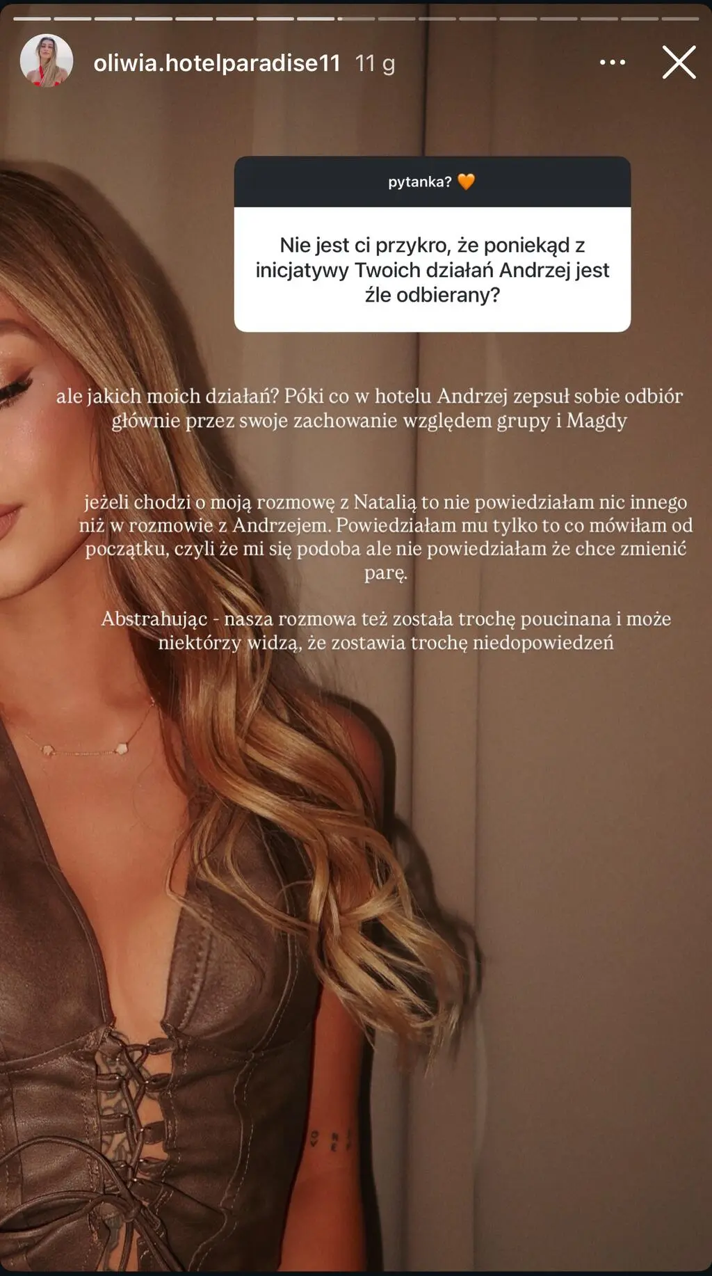 Odpowiedź Oliwi na pytanie o Andrzeja