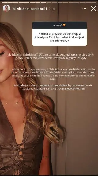 Odpowiedź Oliwi na pytanie o Andrzeja