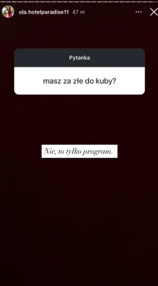 "Hotel Paradise 11". Ola o zachowaniu Kuby