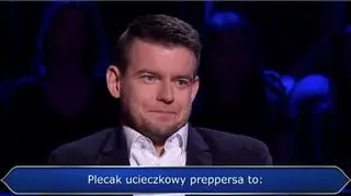 Milionerzy - plecak ucieczkowy preppersa to...? To pytanie pokonało Bartosza