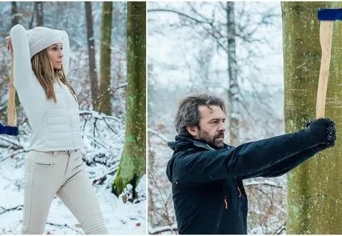 Pokonaj mnie, jeśli potrafisz: Małgorzata Rozenek-Majdan przegrała w rzucaniu siekierą do celu