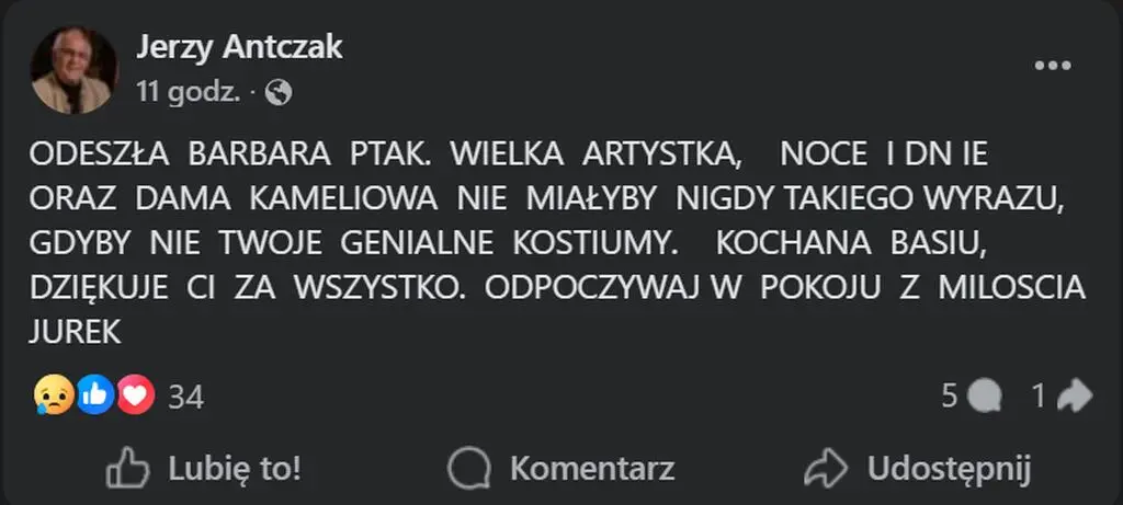 Jerzy Antczak o Barbarze Ptak