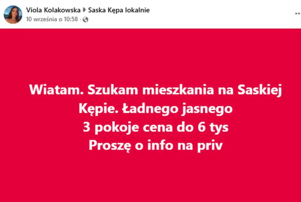 Viola Kołakowska szuka mieszkania 