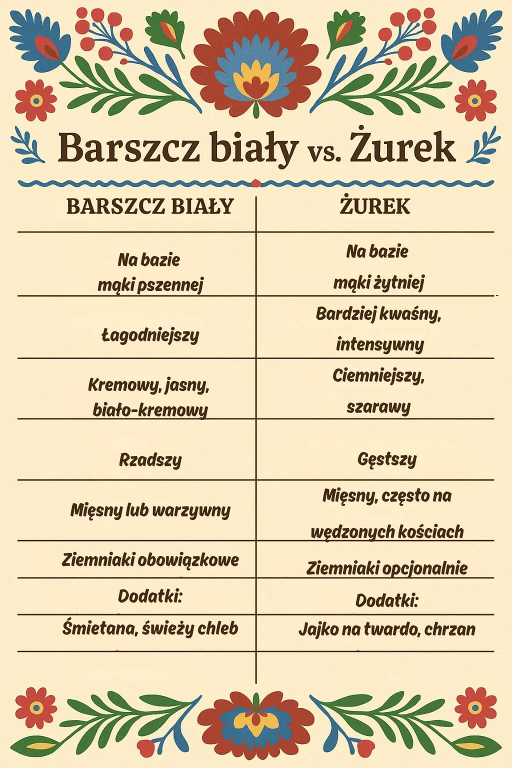 Barszcz biały vs. Żurek - różnice