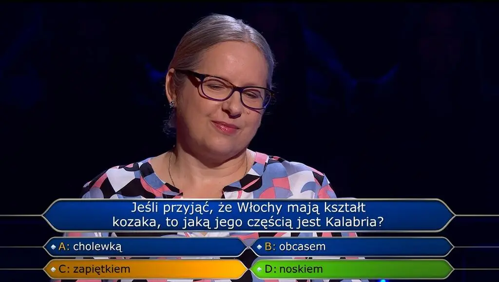 "Milionerzy", odc. 785. Jaką częścią Włoch jest Kalabria, jeśli przyjąć, że kraj ma kształt kozaka?