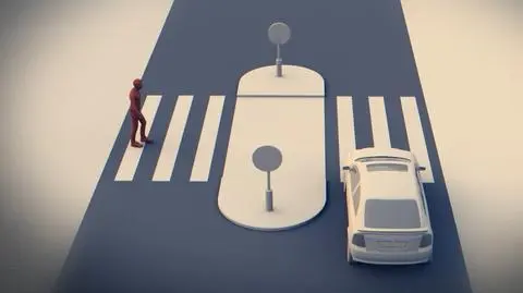 Czy pieszy na przejściu z wysepką bez sygnalizacji zawsze ma pierwszeństwo?