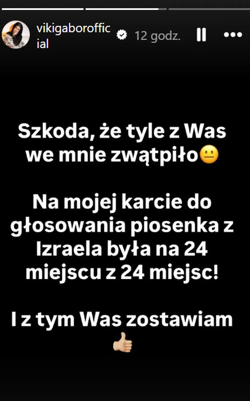 Oświadczenie Viki Gabor