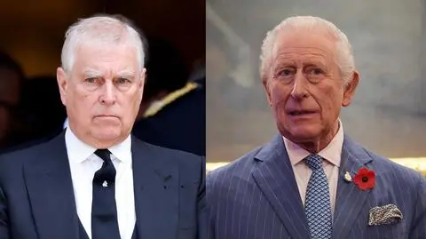 Król Karol III i były książę Andrzej