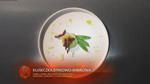 Melania Modzelewska: Puree z Bobu z Kluseczkami Dyniowo-Imbirowymi, Boczniakami po Azjatycku i Oliwą Ziołową