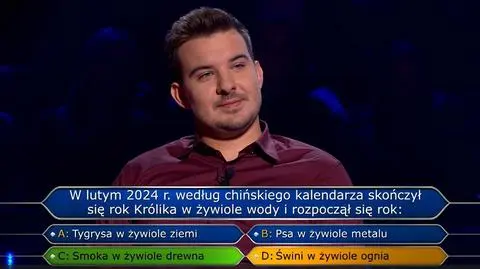 "Milionerzy", odcinek 772. Drugie pytanie za 75 tysięcy złotych
