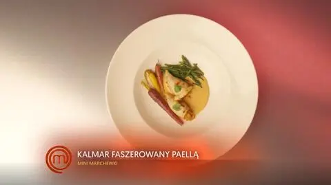 Eryk Mierzwa: Faszerowany baby kalmar w pikantnym kremowym sosie warzywnym z baby carrots