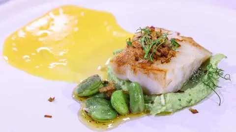 Ania Jaworska: Dorsz z bobem i sosem pomarańczowym