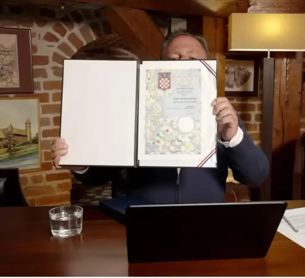 Robert Makłowicz z chorwackim orderem