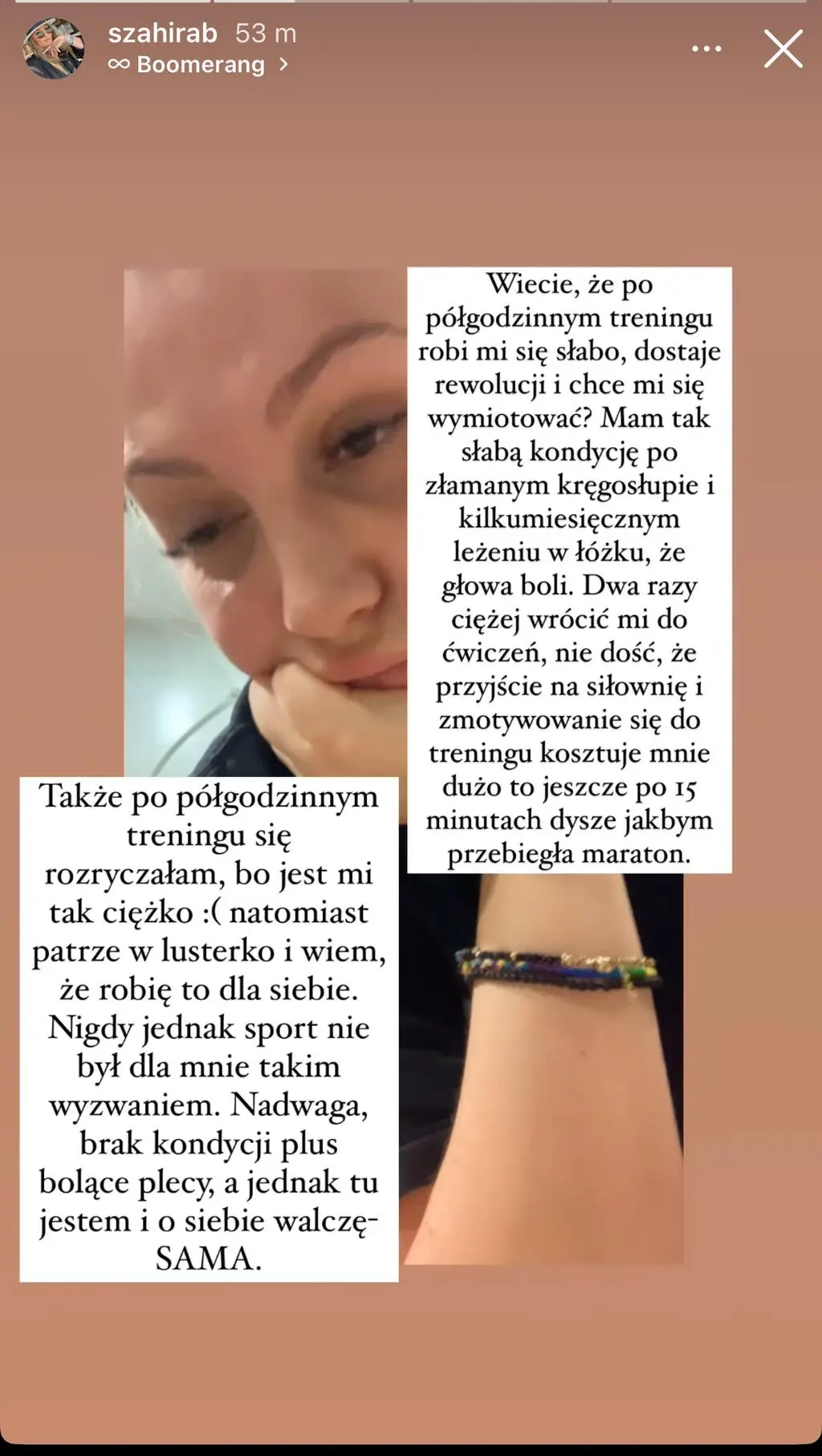 Szahira z "Hotelu Paradise" o powrocie do sprawności po złamaniu kręgosłupa