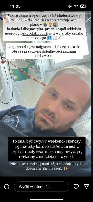 Adrian Szymaniak ze "ŚOPW" trafił do szpitala