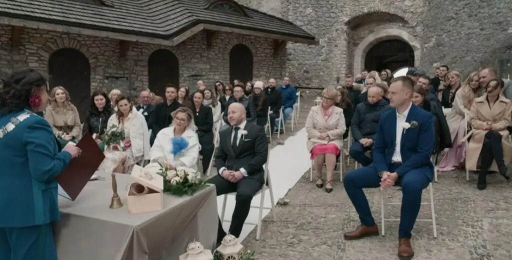 Adrian Szymaniak i Anita Szydłowska na ślubie uczestników "Ślubu od pierwszego wejrzenia 11"