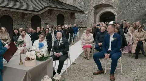 Adrian Szymaniak i Anita Szydłowska na ślubie uczestników "Ślubu od pierwszego wejrzenia 11"