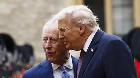 Król Karol III i Donald Trump