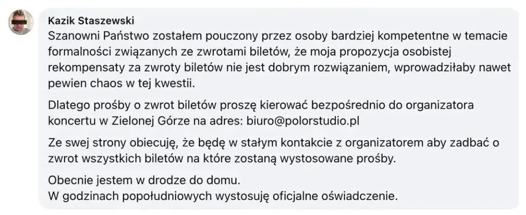 Wpis Kazika Staszewskiego 