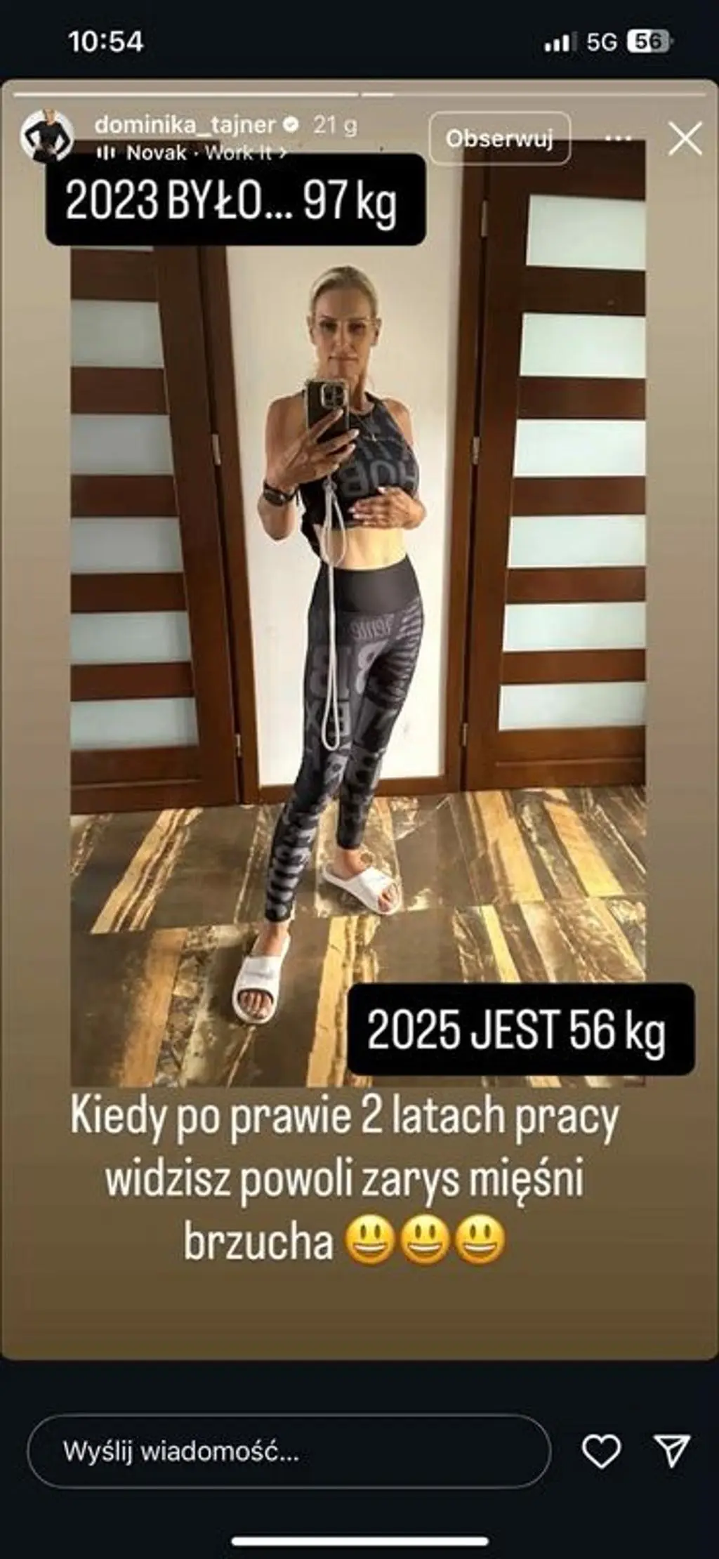 Screen InstaStories Dominiki Tajner