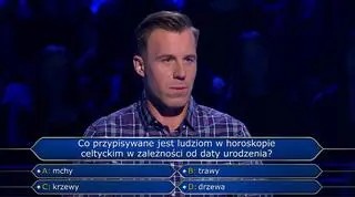 "Milionerzy", odc. 777. Pytanie o horoskop celtycki