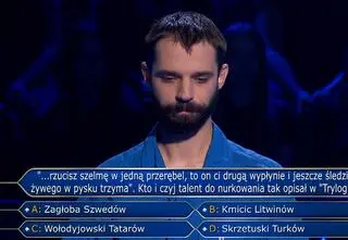 "Milionerzy". "Rzucisz szelmę w jedną przerębel, to on ci w drugą wypłynie..." Pytanie o "Trylogię" Sienkiewicza [PRZED EMISJĄ W TV]