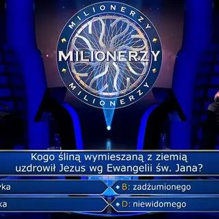 "Milionerzy". Kogo śliną wymieszaną z ziemią uzdrowił Jezus? Daniel kombinował, kombinował i wykombinował