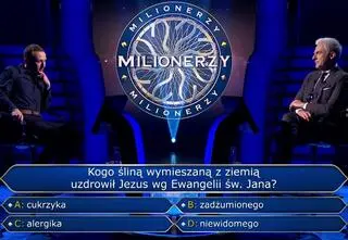 "Milionerzy". Kogo śliną wymieszaną z ziemią uzdrowił Jezus? Daniel kombinował, kombinował i wykombinował